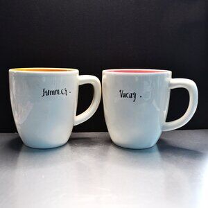 Magenta Rae Dunn Mugs Summer Vacay White Colored Insides Drinkware Collectible